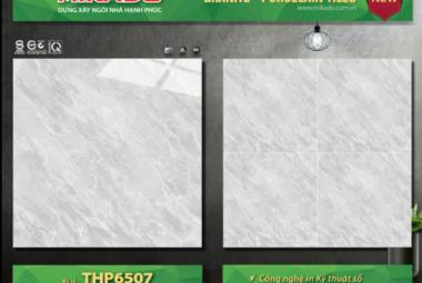 Gạch đ&aacute; 60cmx60cm x&aacute;m v&acirc;n trắng THP 6507